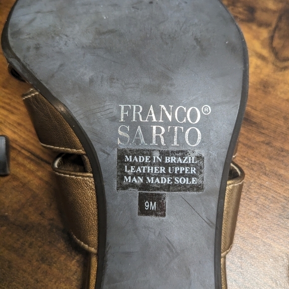 FRANCO SARTO Metallic Gold Sandals Size 9M - Picture 7 of 13